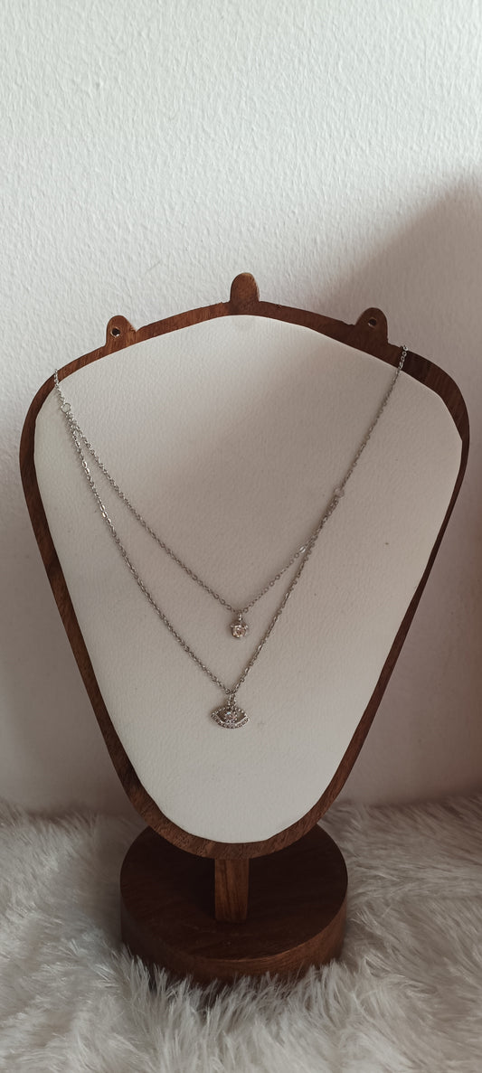 Eye Double Chain Necklace