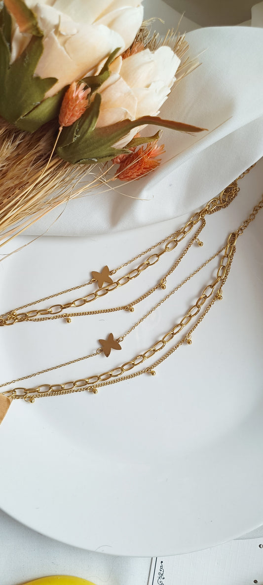 Antitarnish Three Layer Anklets