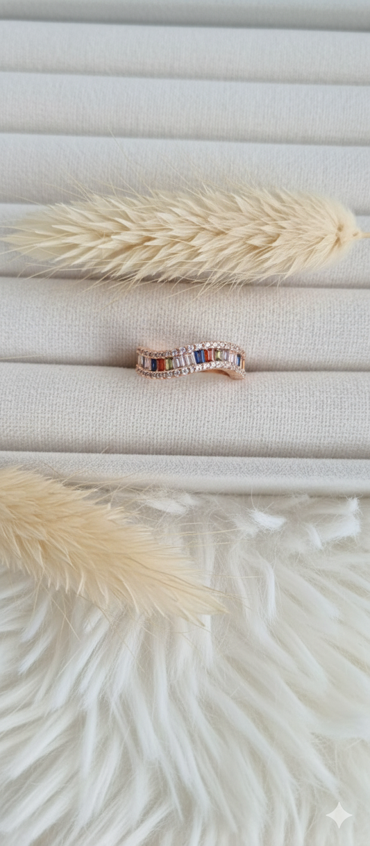 Anti Tarnish Adjustable Stone Ring