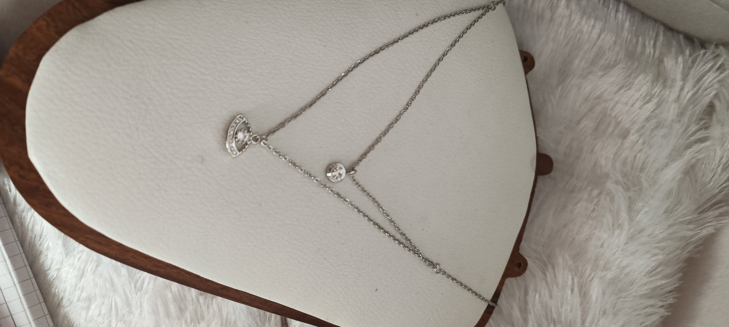 Eye Double Chain Necklace